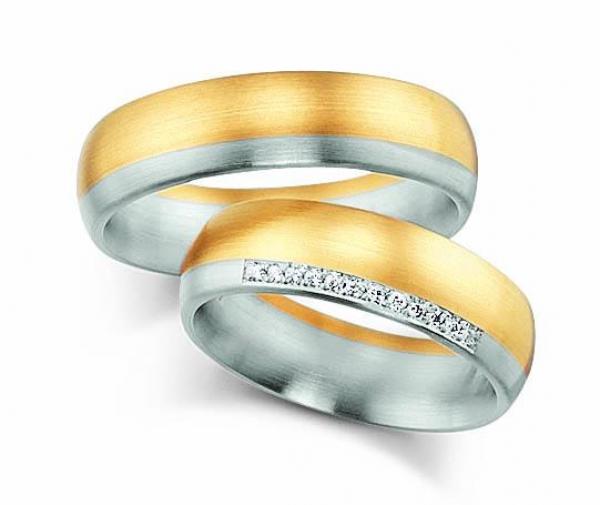 Trauringe Weiss-Gelbgold von Fischer 05 05382/060